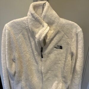The NorthFace furry fleece women's zip up.